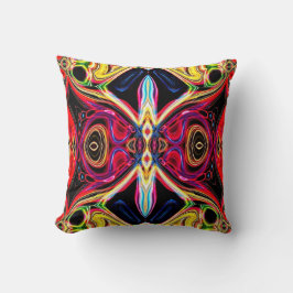 Neon Psychedelic Abstrakt Throw Kissen 1