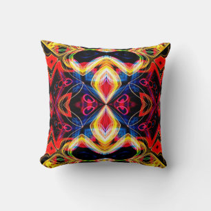 Neon Psychedelic Abstrakt Throw Kissen 2