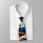Neon Psychedelic Abstrakt Wavy Electric Art Krawatte (Gebunden)