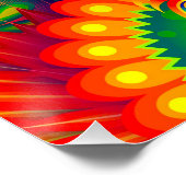 Neon Psychedelic Abstraktes Cooles Niedliches Frak Poster (Ecke)