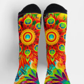 Neon Psychedelic Abstraktes Cooles Niedliches Frak Socken (Oben)