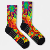 Neon Psychedelic Abstraktes Cooles Niedliches Frak Socken (Rechts)