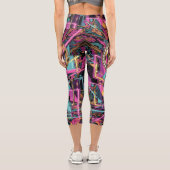 Neon Psychedelic Luxury Lounge Art Capri Leggings (Rückseite)