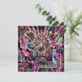 Neon Psychedelic Luxury Lounge Art Feiertagskarte (Stehend Vorderseite)