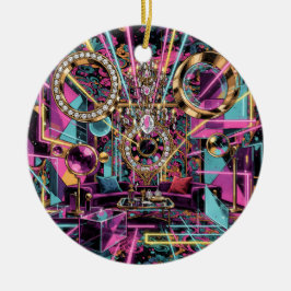 Neon Psychedelic Luxury Lounge Art Keramik Ornament