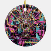 Neon Psychedelic Luxury Lounge Art Keramik Ornament (Hinten)