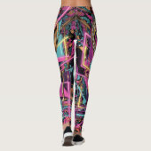 Neon Psychedelic Luxury Lounge Art Leggings (Rückseite)