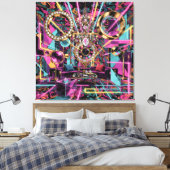 Neon Psychedelic Luxury Lounge Art Leinwanddruck (Insitu (Schlafzimmer))