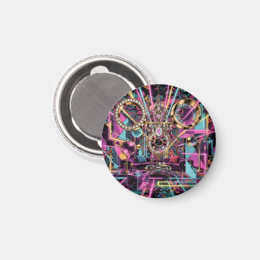Neon Psychedelic Luxury Lounge Art Magnet (Vorderseite/Rückseite)