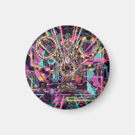 Neon Psychedelic Luxury Lounge Art Magnet