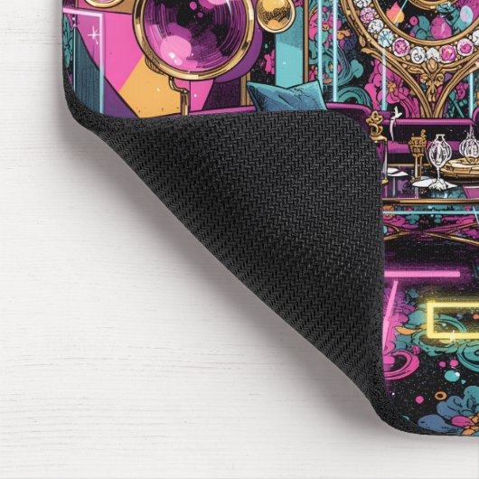 Neon Psychedelic Luxury Lounge Art Mousepad (Ecke)