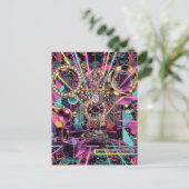 Neon Psychedelic Luxury Lounge Art Postkarte (Stehend Vorderseite)