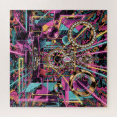 Neon Psychedelic Luxury Lounge Art Puzzle (Horizontal)