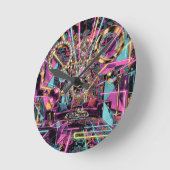 Neon Psychedelic Luxury Lounge Art Runde Wanduhr (Winkel)