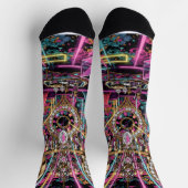 Neon Psychedelic Luxury Lounge Art Socken (Oben)