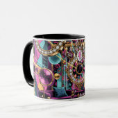 Neon Psychedelic Luxury Lounge Art Tasse (Vorderseite Links)