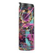Neon Psychedelic Luxury Lounge Art Thermosbecher (Nach rechts gedreht)