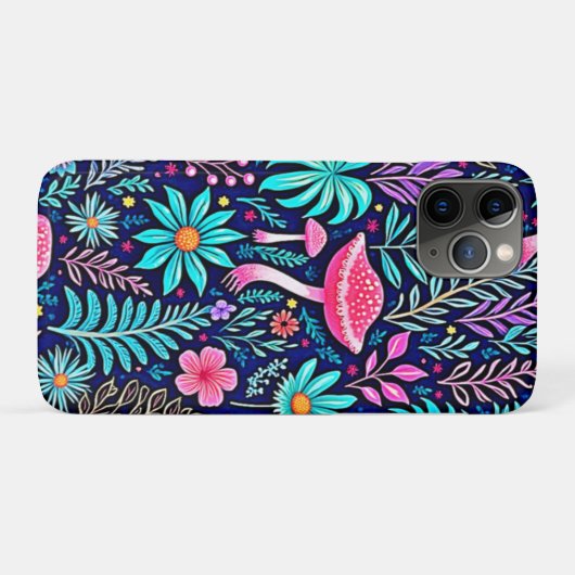 Neon Psychedelic Mushroom Forest Dream Case-Mate iPhone Hülle (Rückseite (Horizontal))