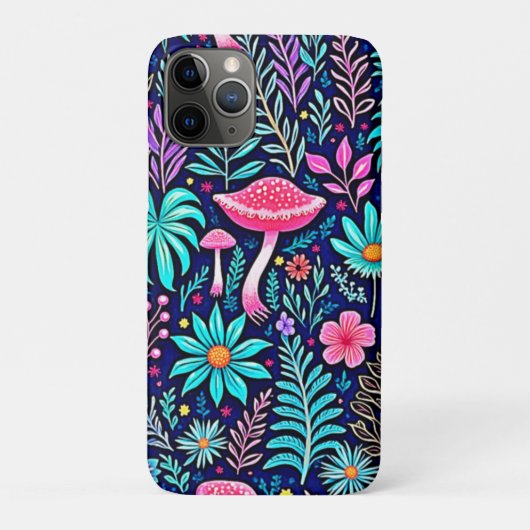 Neon Psychedelic Mushroom Forest Dream Case-Mate iPhone Hülle (Rückseite)