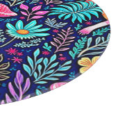 Neon Psychedelic Mushroom Forest Dream Schneidebrett (Ecke)