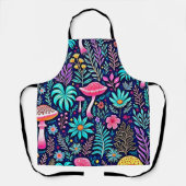 Neon Psychedelic Mushroom Forest Dream Schürze (Vorderseite)