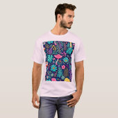 Neon Psychedelic Mushroom Forest Dream T-Shirt (Vorne ganz)