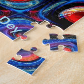 Neon Psychedelic Ripples Jigsaw Puzzle (Seite)