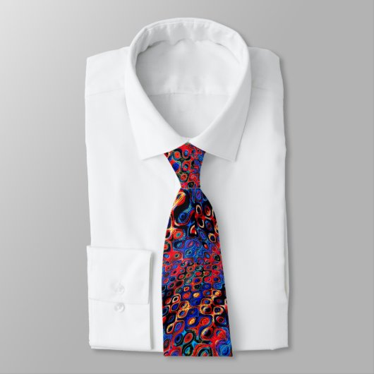 Neon Psychedelic Ripples Neck Tie Krawatte (Gebunden)