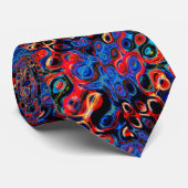 Neon Psychedelic Ripples Neck Tie Krawatte (Gerollt)