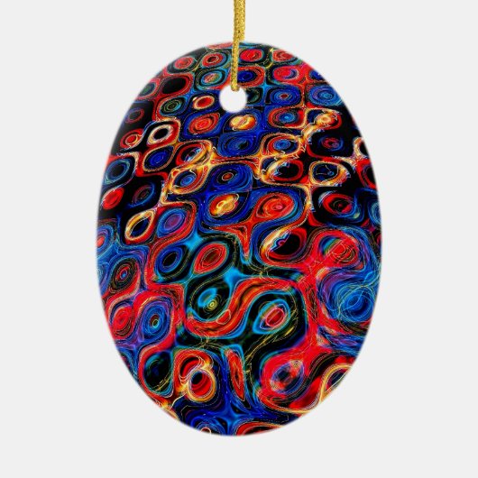 Neon Psychedelic Ripples Ornament (Vorne)