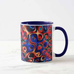 Neon Psychedelic Ripples Tasse