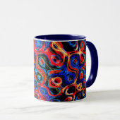 Neon Psychedelic Ripples Tasse (VorderseiteRechts)