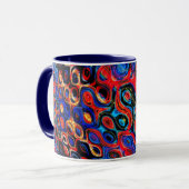 Neon Psychedelic Ripples Tasse (Vorderseite Links)