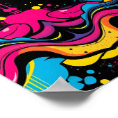 Neon-Psychedelic-Wave-Nahtloses Muster Poster (Ecke)