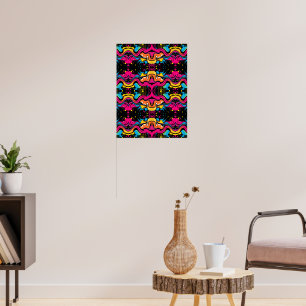 Neon-Psychedelic-Wave-Nahtloses Muster Poster