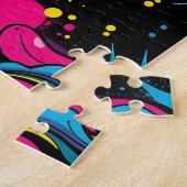 Neon-Psychedelic-Wave-Nahtloses Muster Puzzle (Seite)