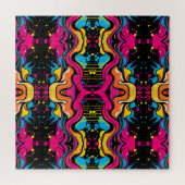Neon-Psychedelic-Wave-Nahtloses Muster Puzzle (Horizontal)