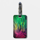 Neon Psychedelic Wavy Hair Personalize Travel Gepäckanhänger (Rückseite vertikal)