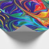 Neon Psychedelic Wirbel Rainbow Colors Geschenkpapier (Ecke)