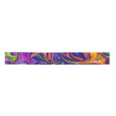 Neon Psychedelic Wirbel Rainbow Colors Satinband (Vorderseite)