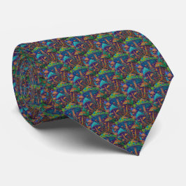 Neon-Psychedelisch - Pilzmuster Krawatte