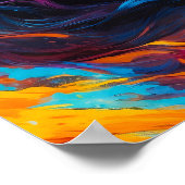 Neon-Psychedelische Frauenporträt Poster (Ecke)