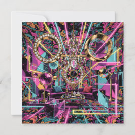 Neon-psychedelische Luxus-Lounge-Kunst Feiertagskarte