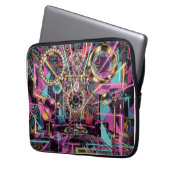 Neon-Psychedelische Luxus-Lounge-Kunst Laptopschutzhülle (Vorderseite Links)