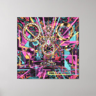 Neon-Psychedelische Luxus-Lounge-Kunst Leinwanddruck