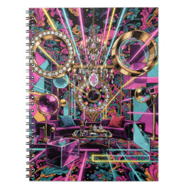 Neon-Psychedelische Luxus-Lounge-Kunst Notizblock