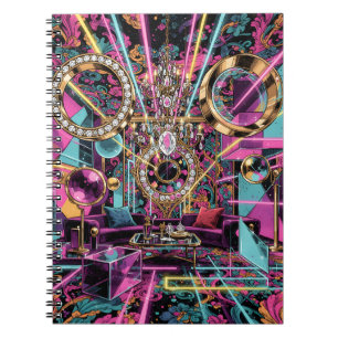 Neon-Psychedelische Luxus-Lounge-Kunst Notizblock