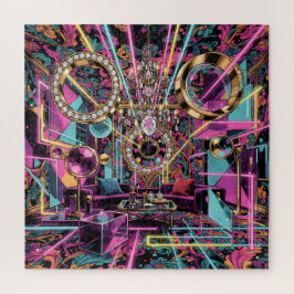 Neon-psychedelische Luxus-Lounge-Kunst Puzzle