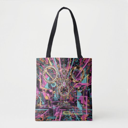 Neon-psychedelische Luxus-Lounge-Kunst Tasche (Vorderseite)