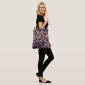 Neon-psychedelische Luxus-Lounge-Kunst Tasche (Am Model)